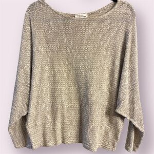 🎁Sadie & Sage Cozy Oatmeal Dolman Sleeve Knit Top L/XL Made USA GUC